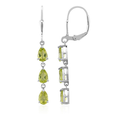 Burmesischer Peridot-Silberohrringe