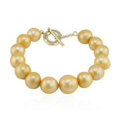 Goldene Süßwasserzuchtperlen-Silberarmband (TPC)