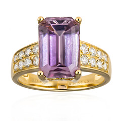 Pinkfarbener Diaspor-Goldring (AMAYANI)