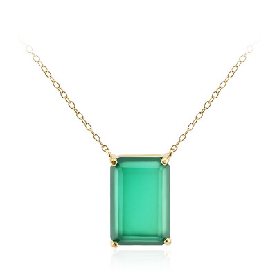 Grüner Onyx-Silbercollier