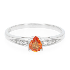 Oranger Saphir-Silberring