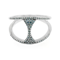 Blauer Diamant-Silberring
