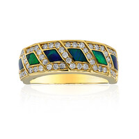 Lightning Ridge-Schwarzer Opal-Goldring (CIRARI)