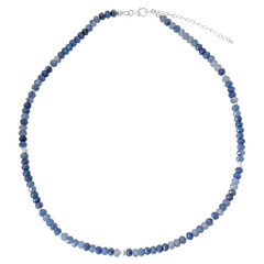 Blauer Quarz-Silberhalskette