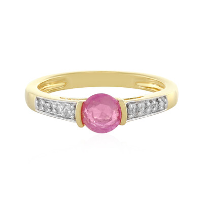 Pinkfarbener Madagaskar-Saphir-Silberring