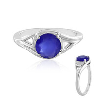 Blauer Chalzedon-Silberring
