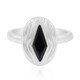 Schwarzer Spinell-Silberring (MONOSONO COLLECTION)