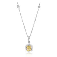 Gelber SI2 Diamant-Goldhalskette (CIRARI)