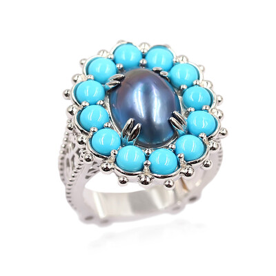 Mabe-Perlen-Silberring (Dallas Prince Designs)
