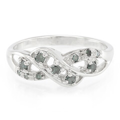 Fancy-Diamant-Silberring