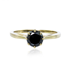 Schwarzer Diamant-Goldring