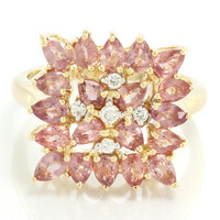 Nicht erhitzter Padparadscha-Saphir-Goldring (AMAYANI)