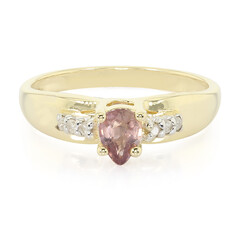 Nicht erhitzter Padparadscha-Saphir-Goldring