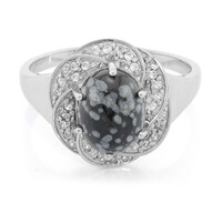 Schneeflocken-Obsidian-Silberring