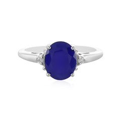 Blauer Chalzedon-Silberring