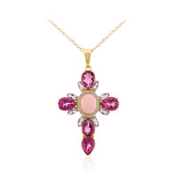 Pinkfarbener Opal-Silberhalskette