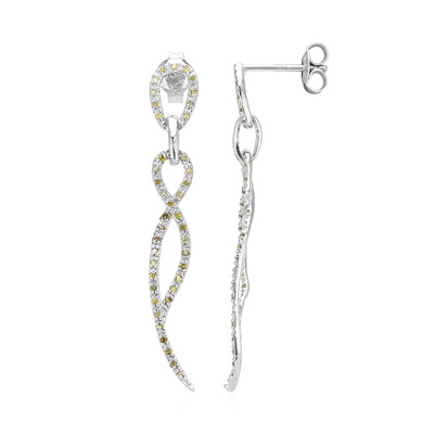 Fancy-Diamant-Silberohrringe