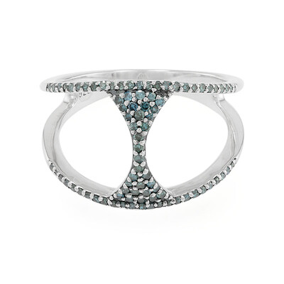 Blauer Diamant-Silberring