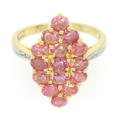 Nicht erhitzter Padparadscha-Saphir-Goldring (AMAYANI)