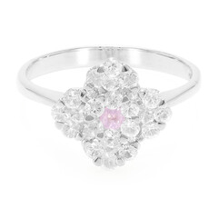 Pinkfarbener Ceylon-Saphir-Silberring