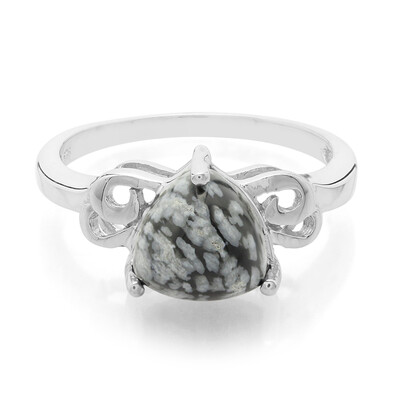 Schneeflocken-Obsidian-Silberring