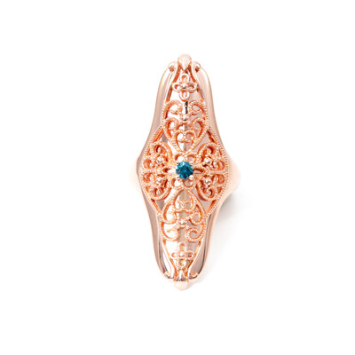 Blauer Diamant-Silberring
