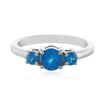 Neonblauer Apatit-Silberring