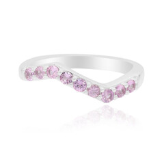 Pinkfarbener Saphir-Silberring