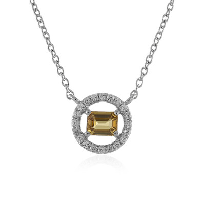 Gelber Zirkon-Silbercollier