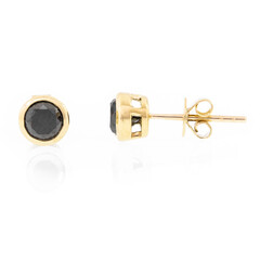 Schwarzer Diamant-Goldohrringe