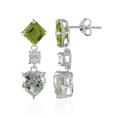 Grüner Amethyst-Silberohrringe