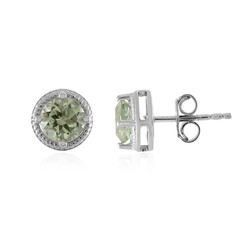Grüner Amethyst-Silberohrringe