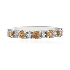 Cognac-Zirkon-Silberring