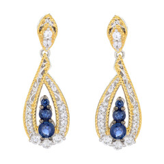 Blauer Saphir-Silberohrringe (Gems en Vogue)