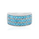 Neonblauer Apatit-Silberring