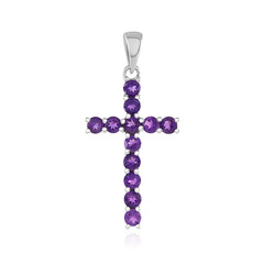 Sambia-Amethyst-Silberanhänger