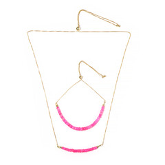 Äthiopischer Pinkfarbener Opal-Silberset