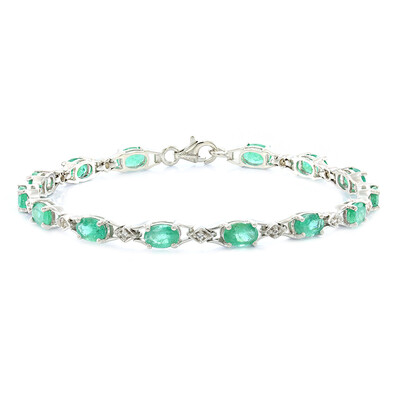 Sambia-Smaragd-Silberarmband
