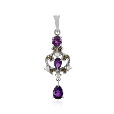 Sambia-Amethyst-Silberanhänger
