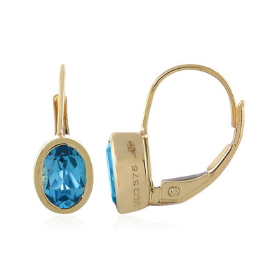 Schweizblauer Topas-Goldohrringe (Adela Gold)