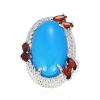 Blauer Achat-Silberring