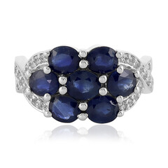 Blauer Saphir-Silberring