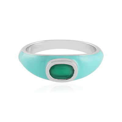 Grüner Onyx-Silberring