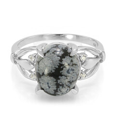Schneeflocken-Obsidian-Silberring