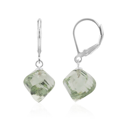 Grüner Amethyst-Silberohrringe