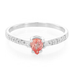 Padparadscha-Saphir-Silberring