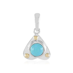 Äthiopischer Blauer Opal-Silberanhänger mit Gold (Granulieren)