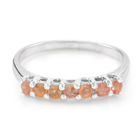 Oranger Saphir-Silberring