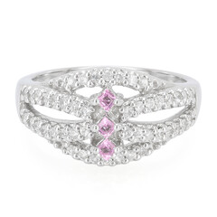 Pinkfarbener Ceylon-Saphir-Silberring