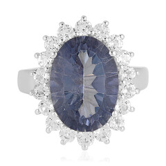 Blauer Mystik-Quarz-Silberring